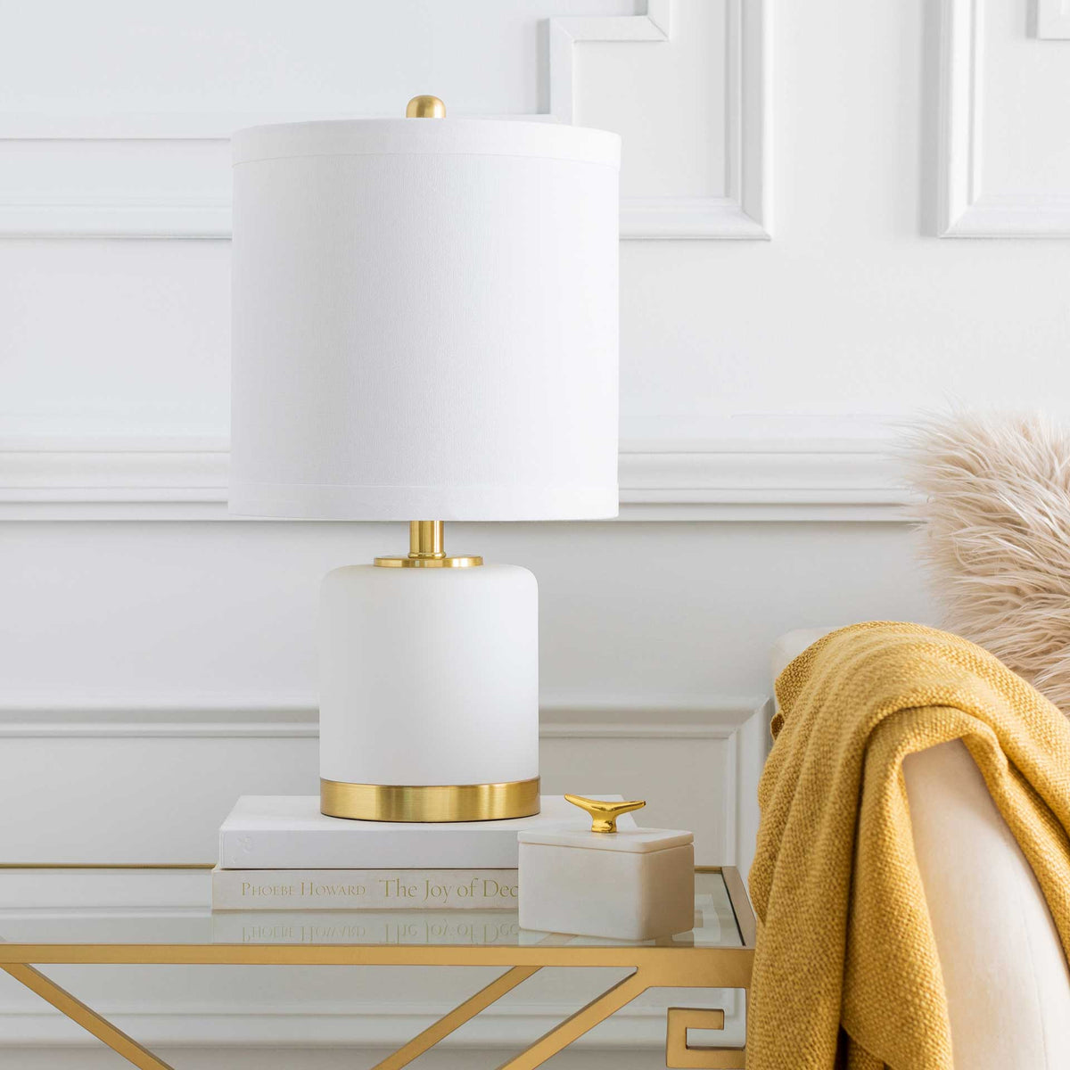 Ayaan Table Lamp White/Brass