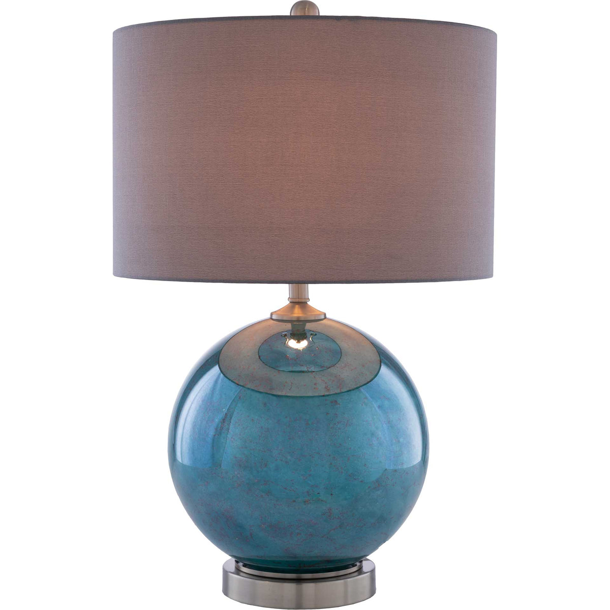 Azariah Table Lamp Charcoal/Emerald/White