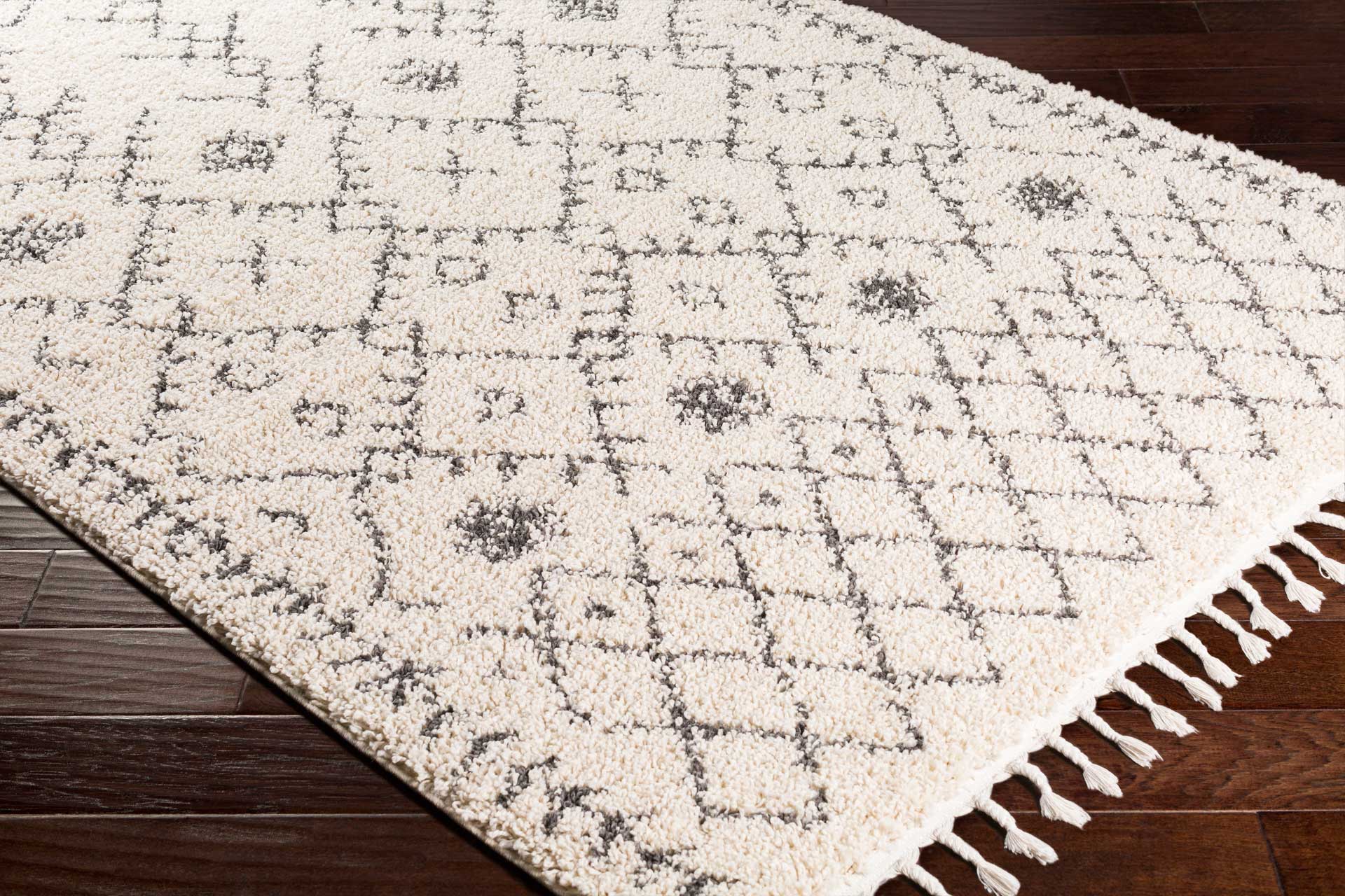 Berber Shag Charcoal/Beige Area Rug