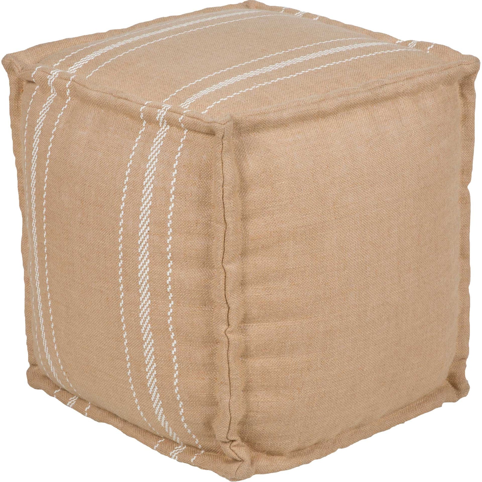 Barrett Pouf Camel/White