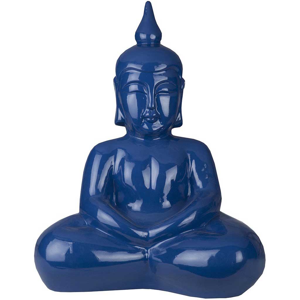 Buddha Ceramic Sculpture Cobalt Medium