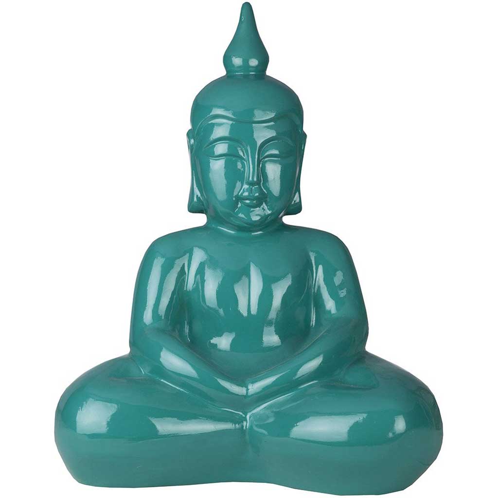 Buddha Ceramic Sculpture Teal Medium