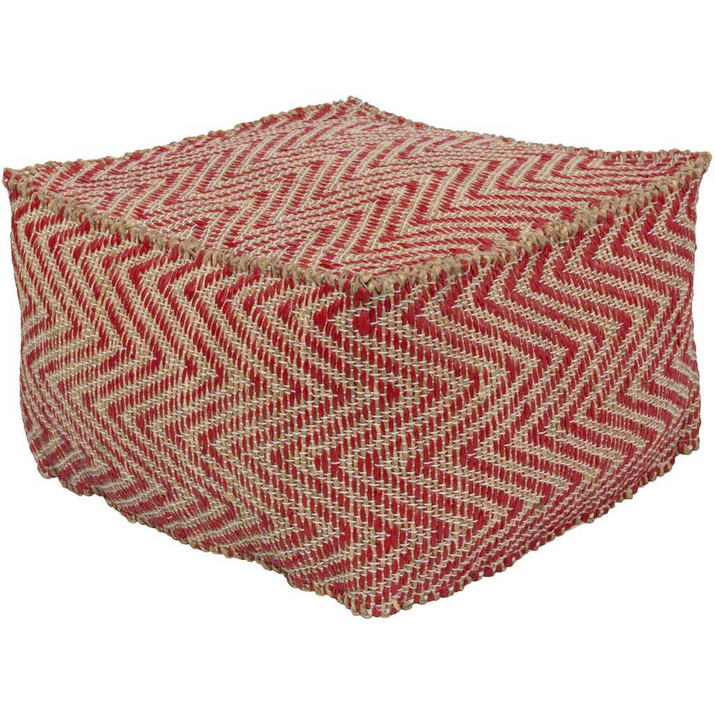 Bodega Cube Bright Red/Khaki Pouf