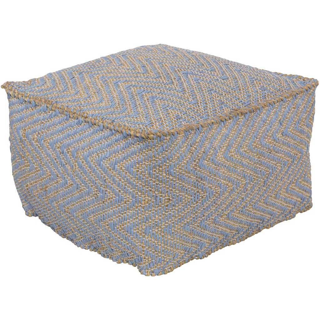 Bodega Cube Sky Blue/Khaki Pouf