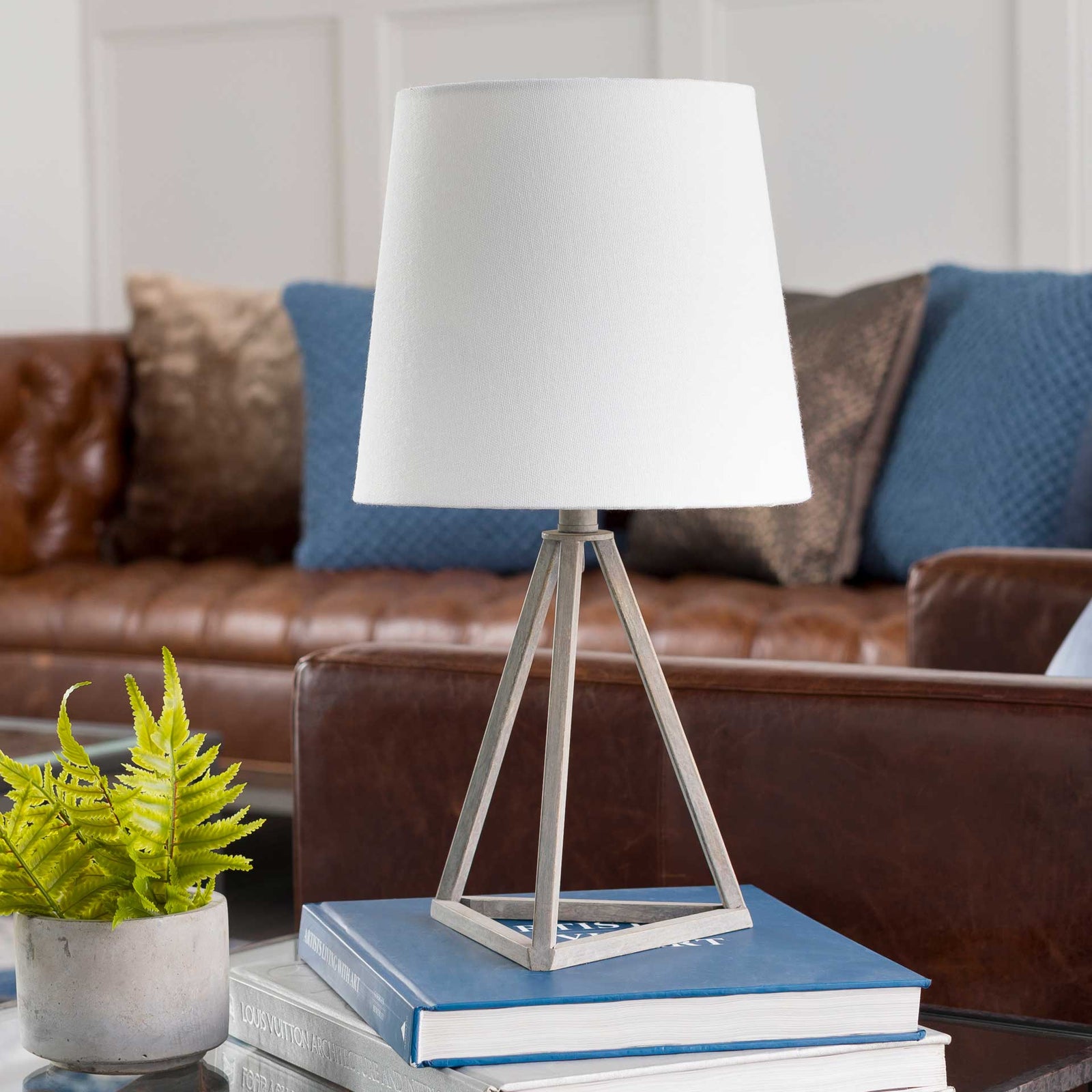 Bella Table Lamp White/Gray