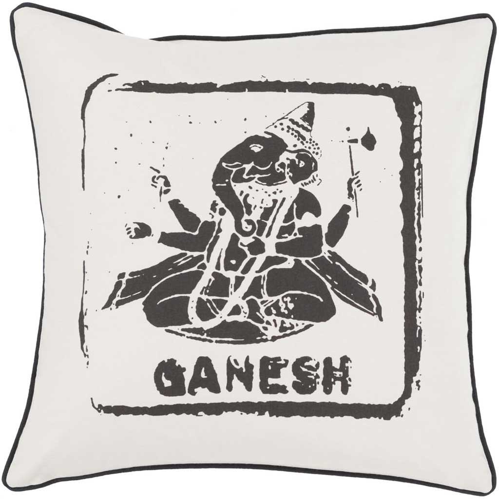 Ganesh Black/Light Gray Pillow