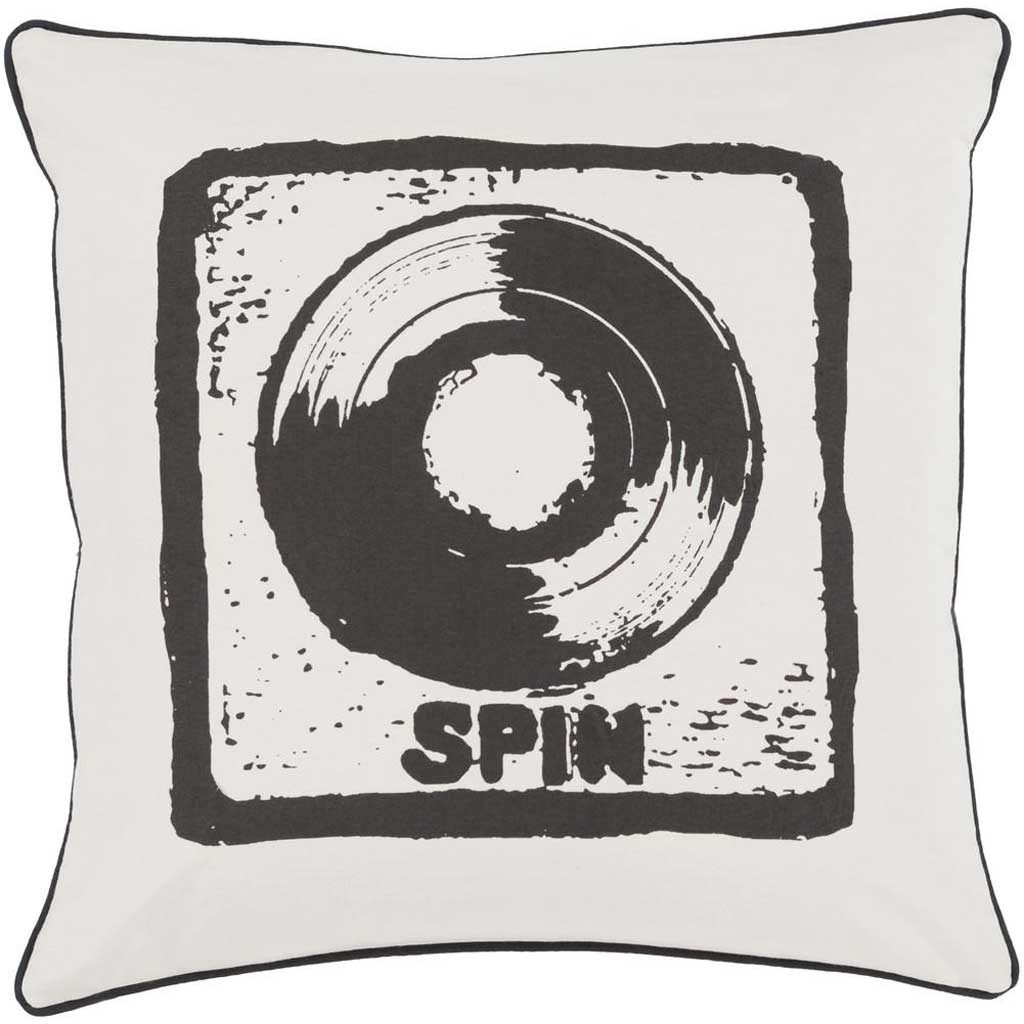 Spin Black/Light Gray Pillow