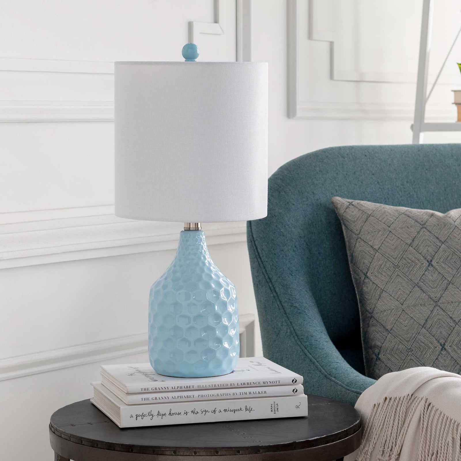 Blaze Table Lamp Aqua/White/Pale Aqua