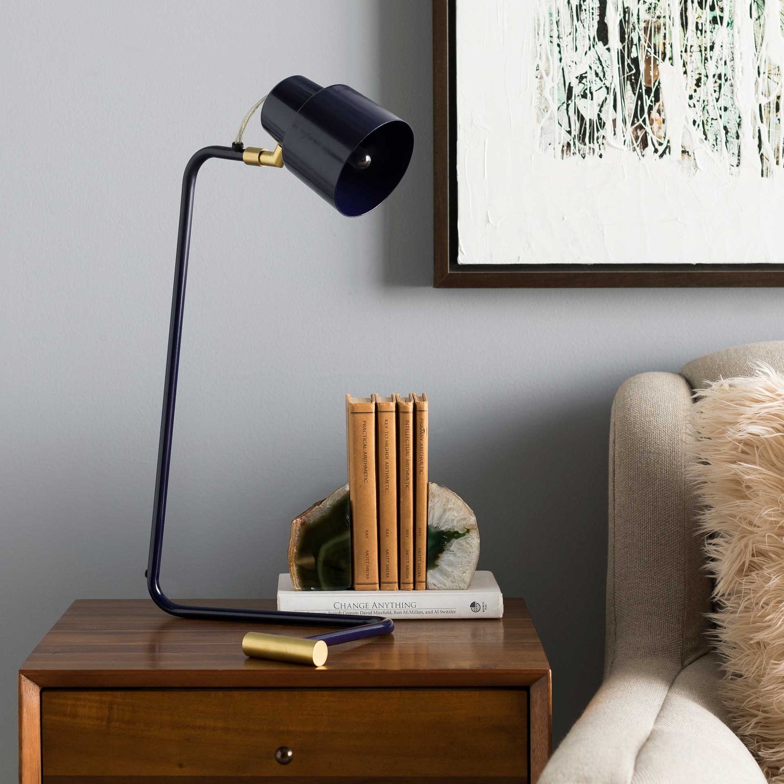 Blythe Table Lamp Violet/Navy/Brass