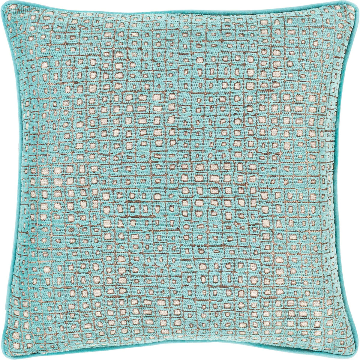 Bianca Pillow Camel/Ivory/Aqua