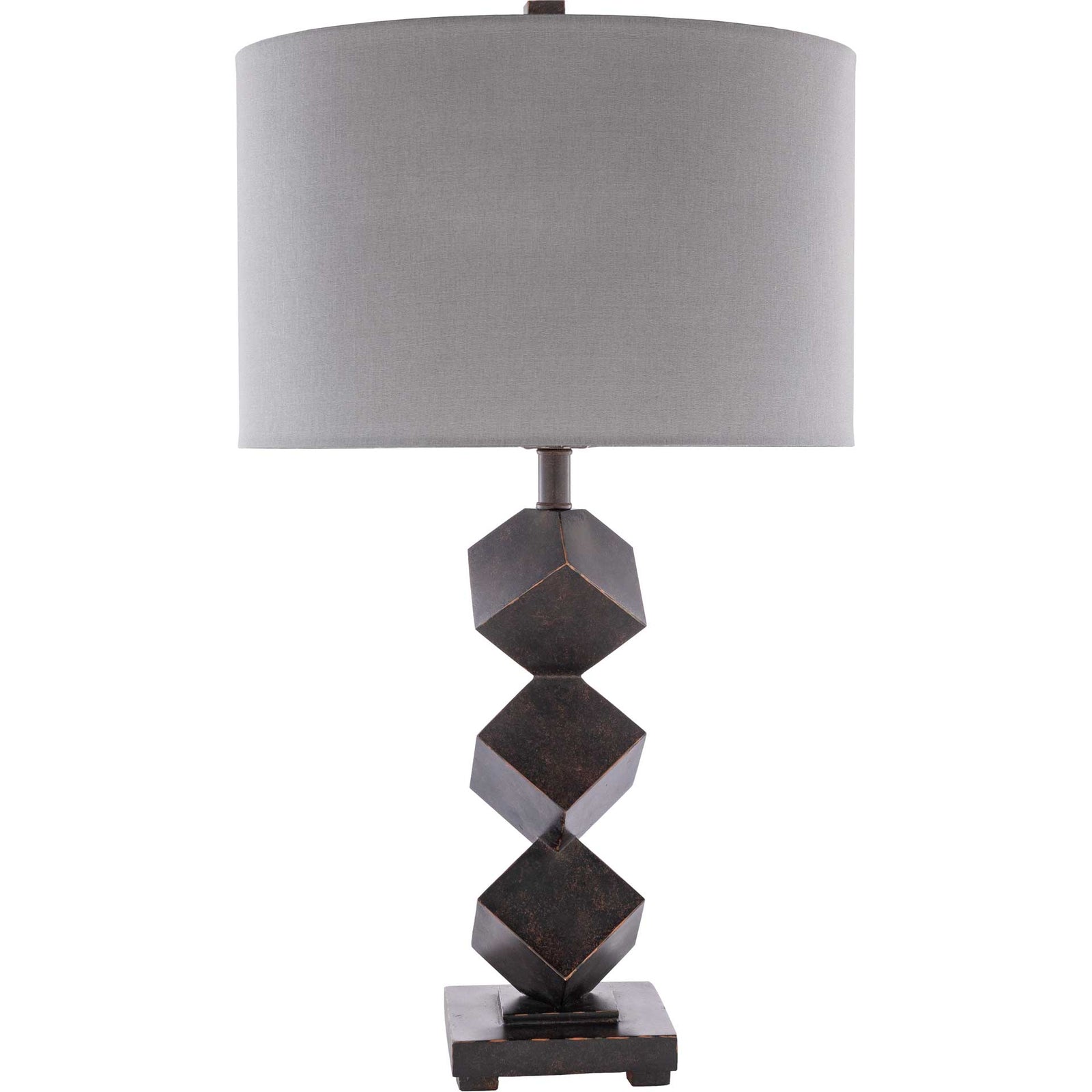 Baker Table Lamp Charcoal/Dark Brown/White