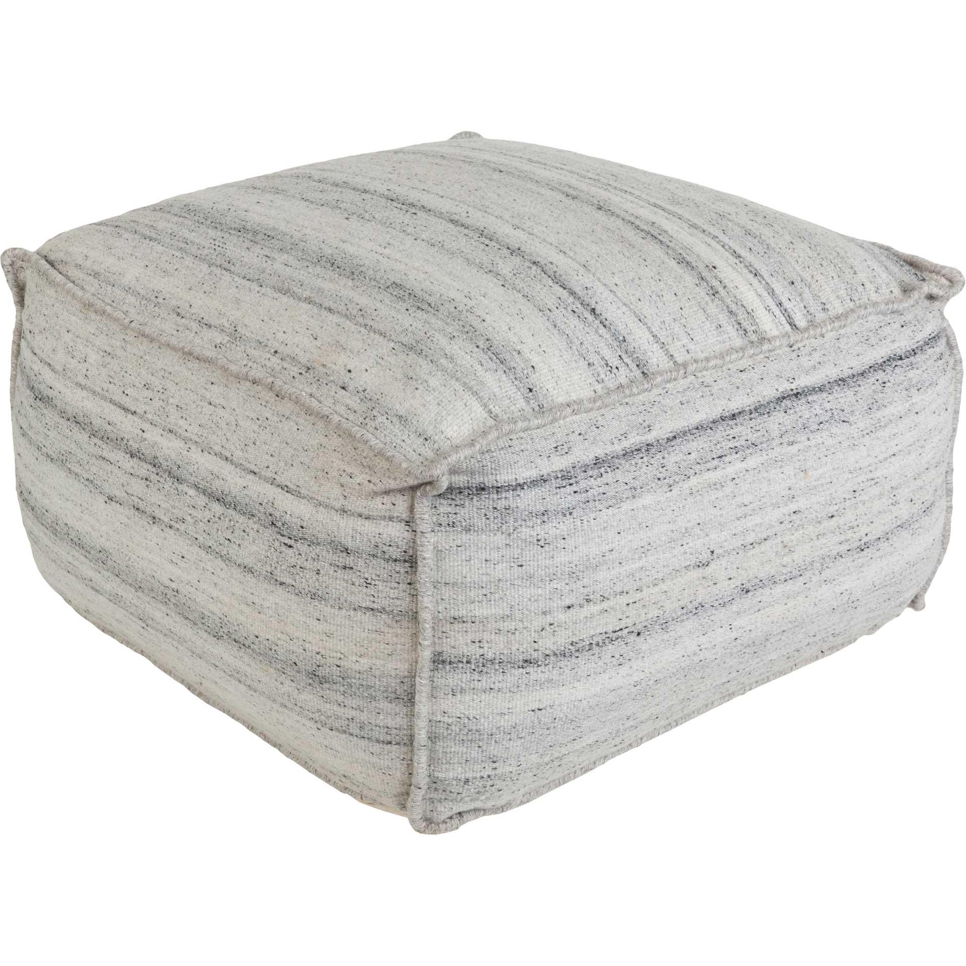 Benji Pouf Ivory/Medium Gray/Charcoal