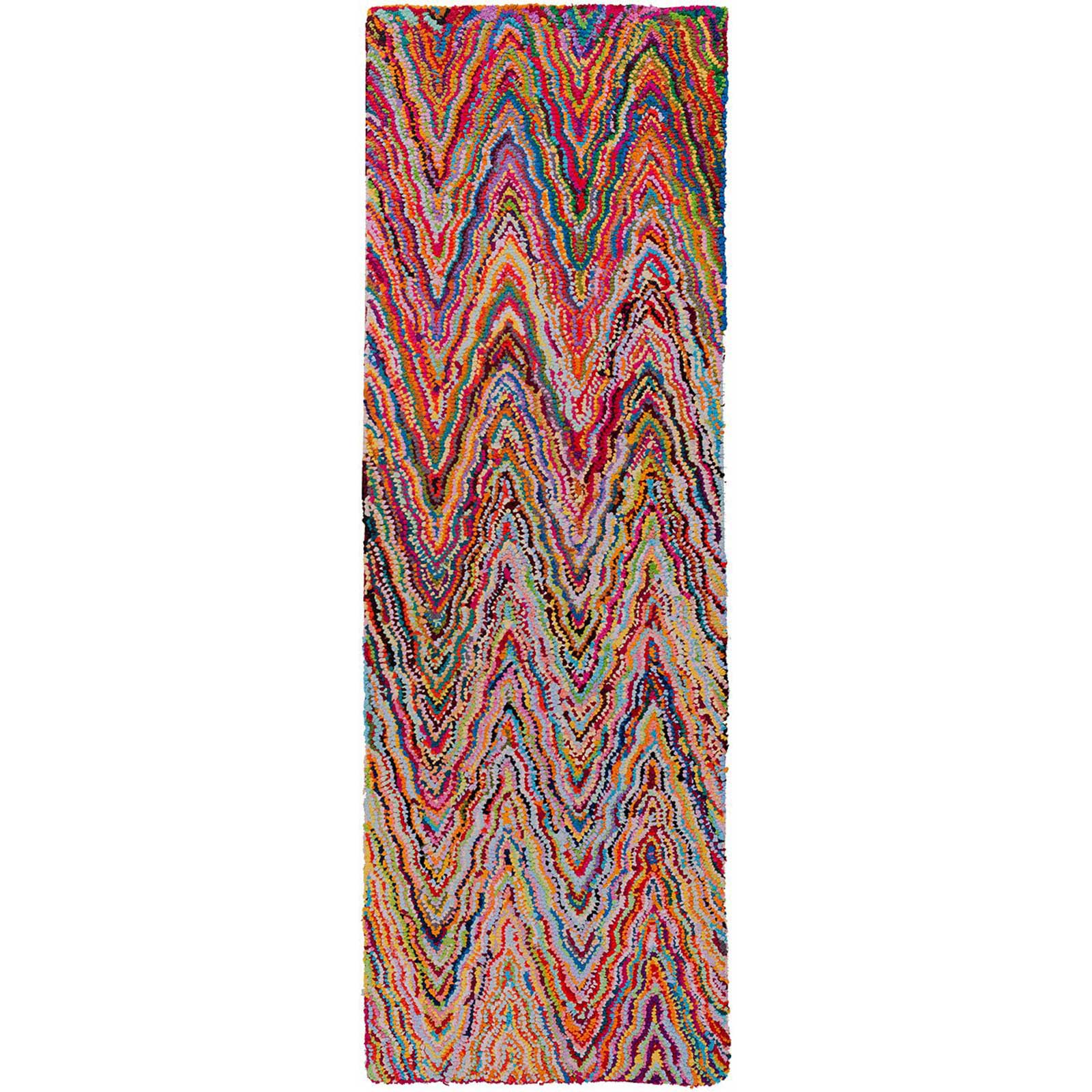Boho Wave Magenta/Aqua Runner Rug