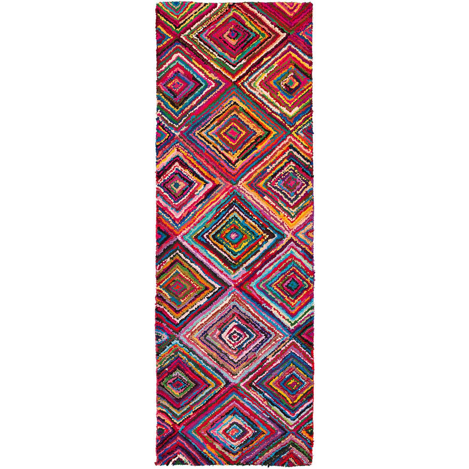 Boho Magenta/Aqua Runner Rug