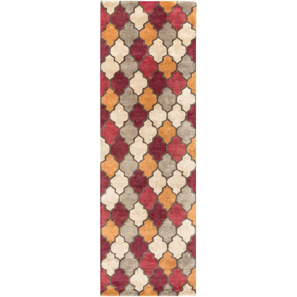 Brilliance Cherry/Burgundy/Tan Runner Rug