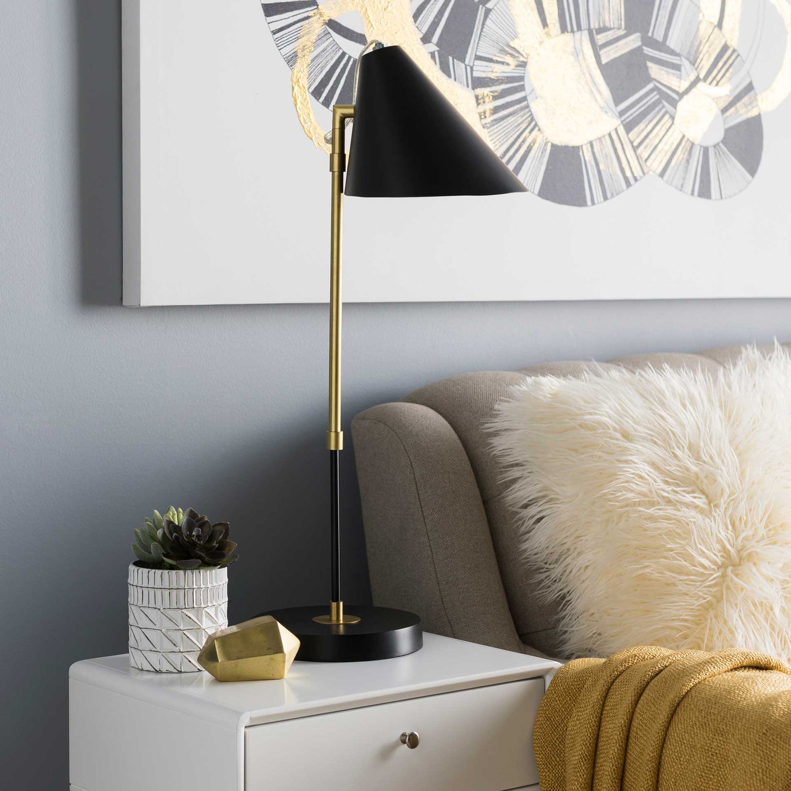 Benson Table Lamp Black/Brass/Brass