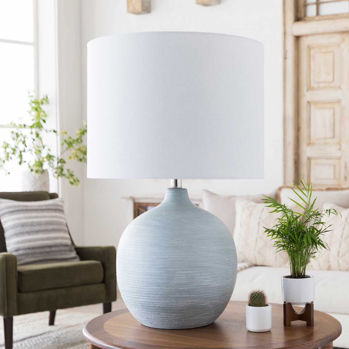 Bruno Table Lamp Light Gray/White/Gray