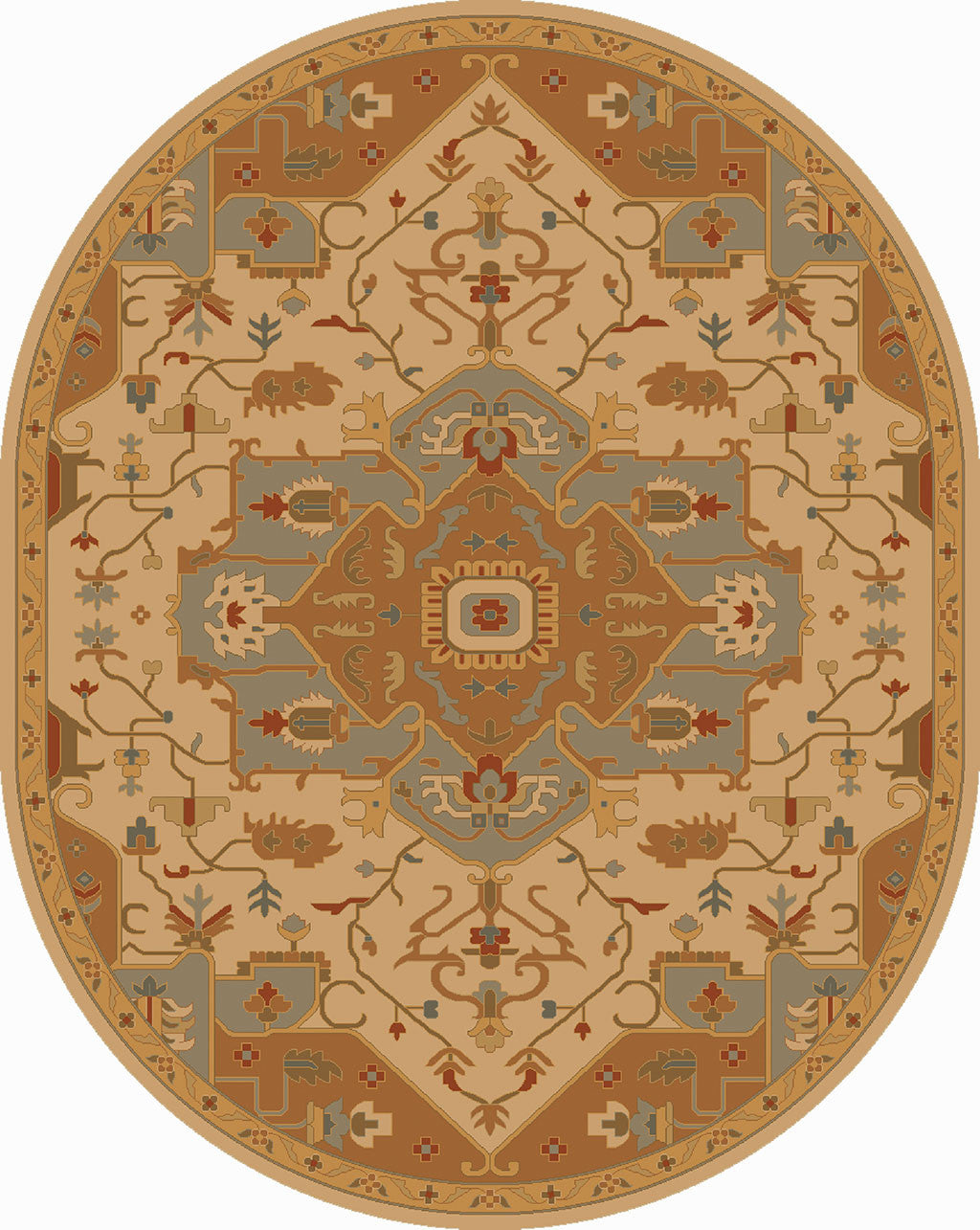 Caesar Gold/Mocha Round Rug