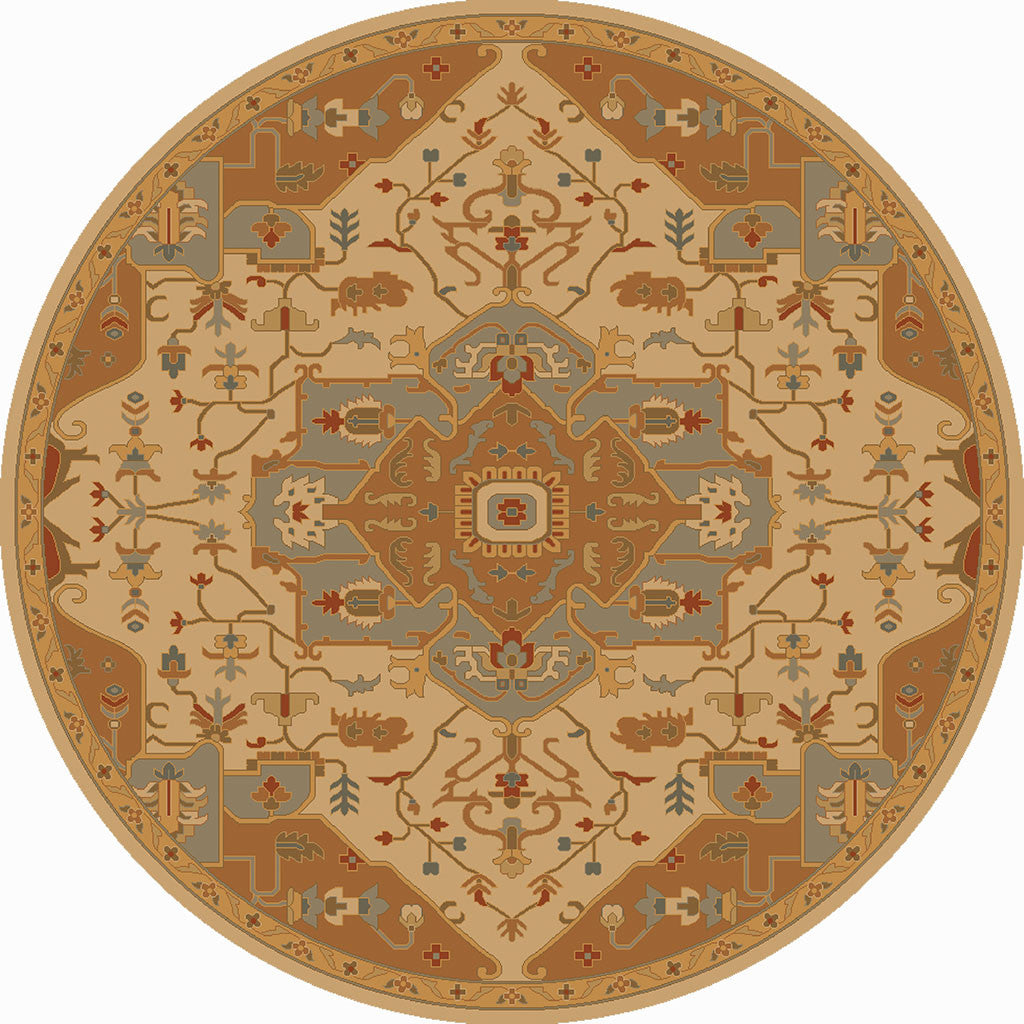 Caesar Gold/Mocha Round Rug