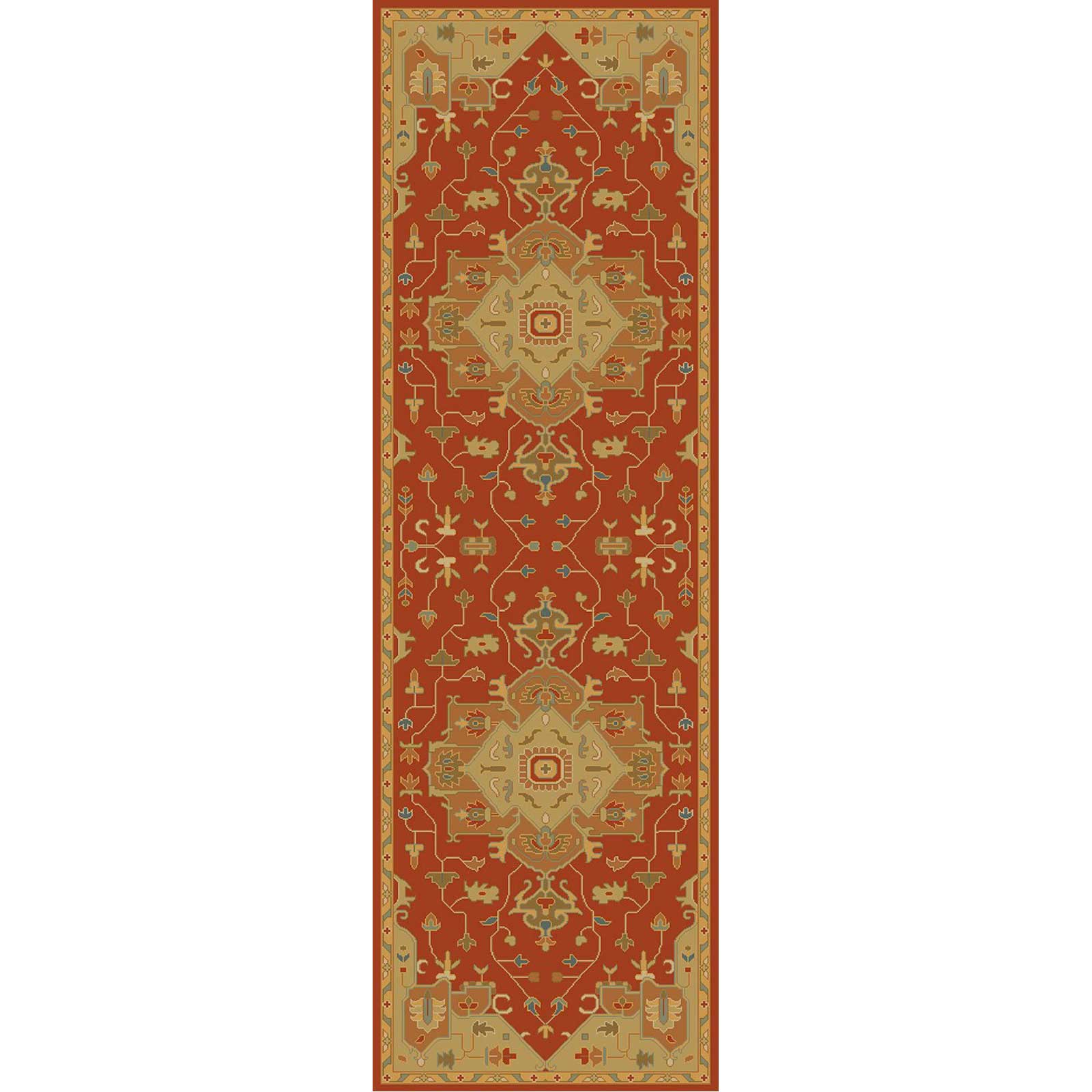 Caesar Burgundy/Gold Runner Rug