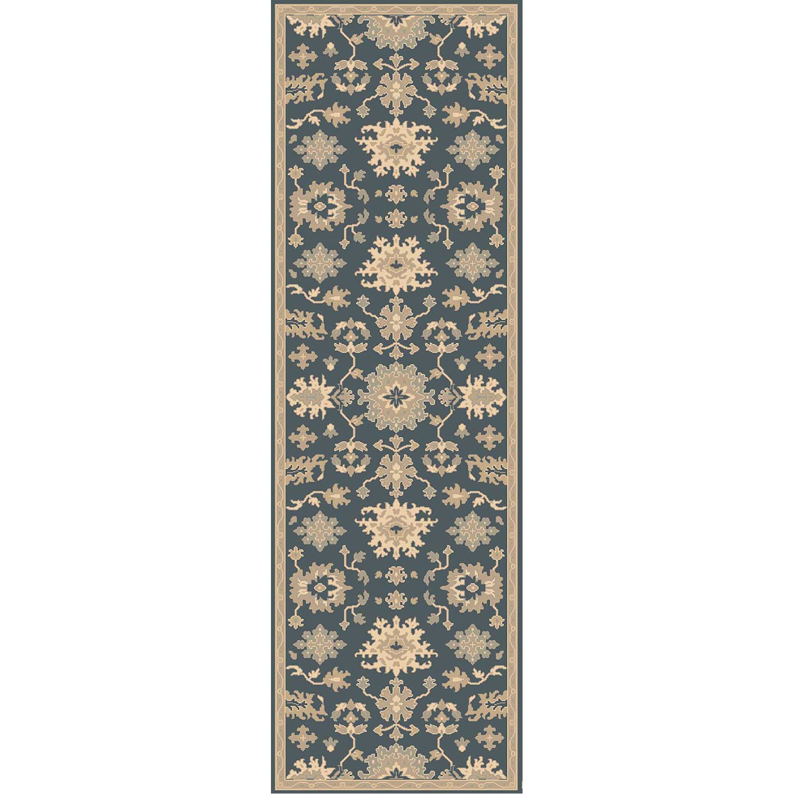 Caesar Navy/Taupe Runner Rug