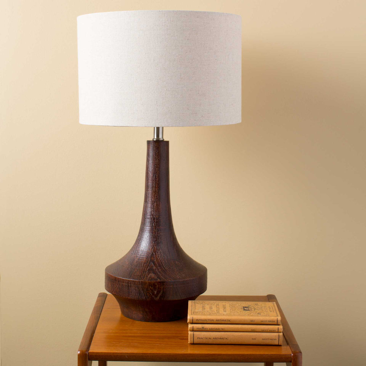 Callum Table Lamp Ivory/Dark Brown/Beige