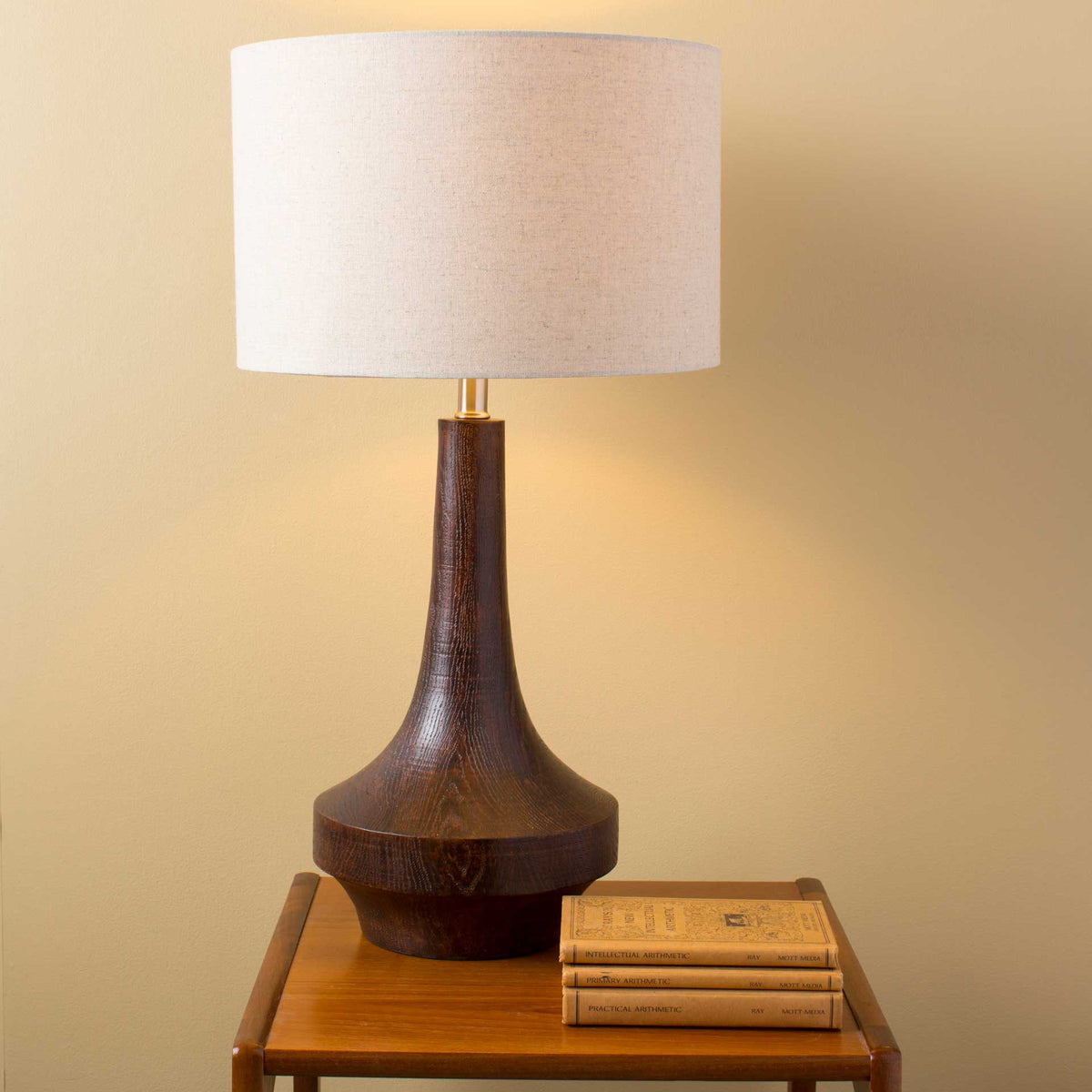 Callum Table Lamp Ivory/Dark Brown/Beige