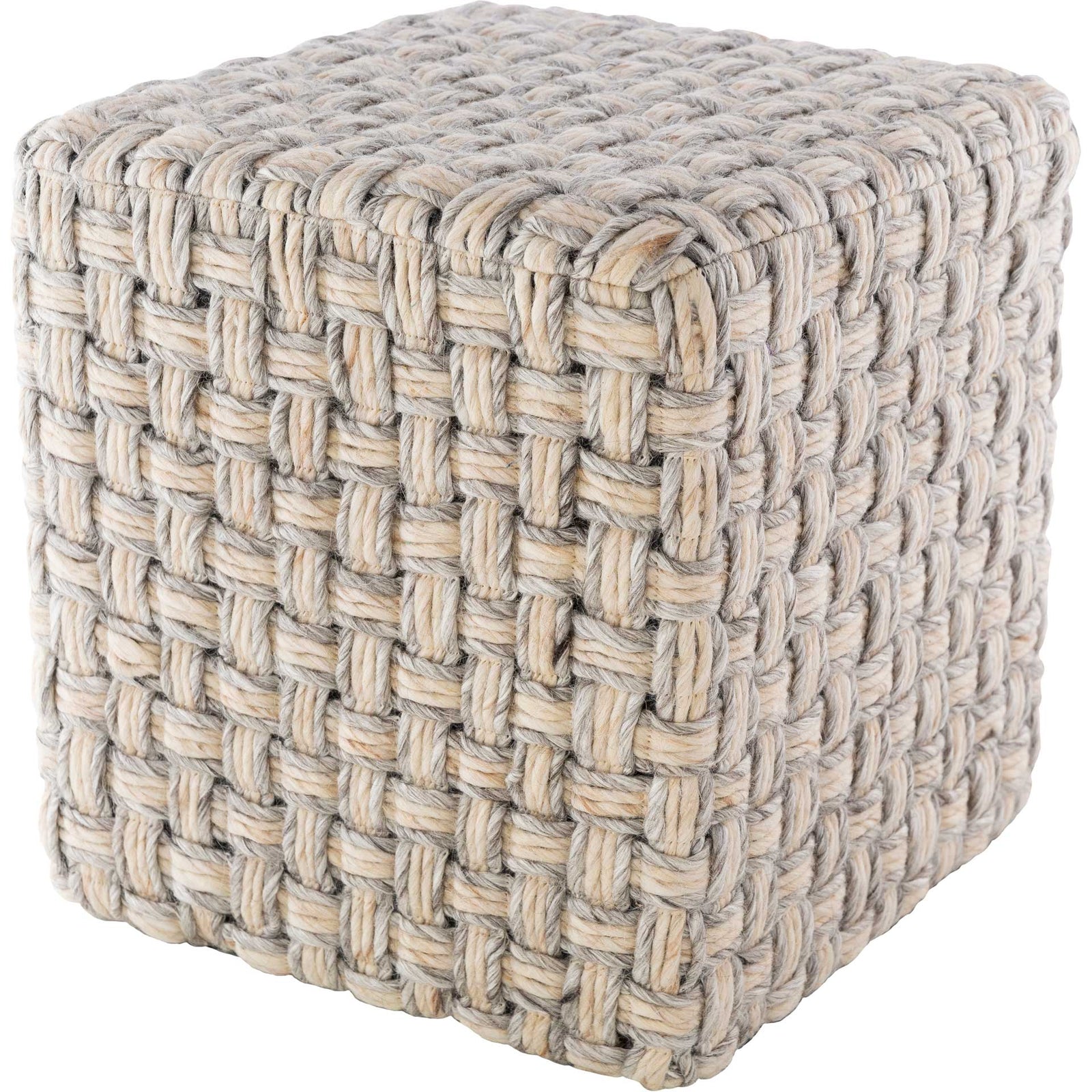 Colton Pouf Light Gray/Cream