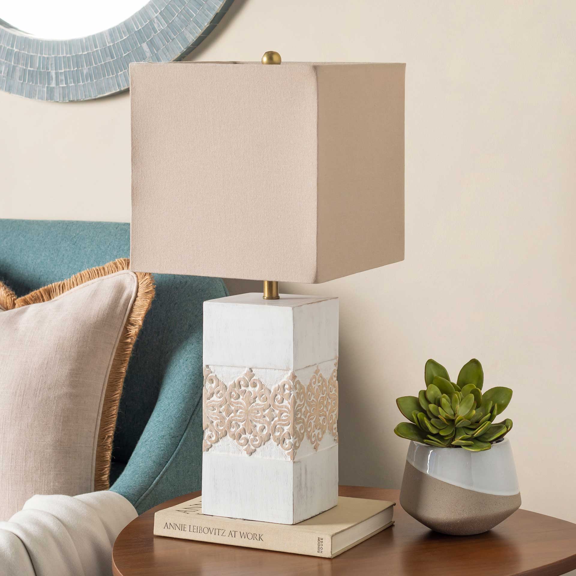 Cristian Table Lamp Taupe/White