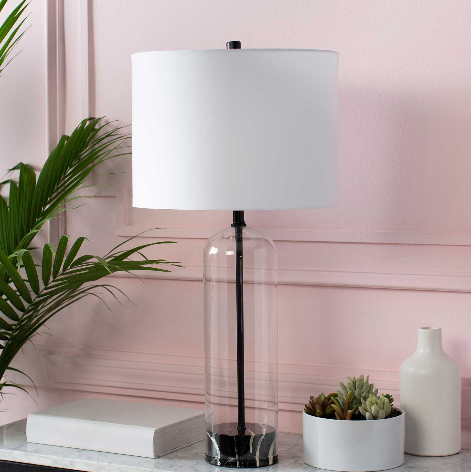 Carlos Table Lamp White/Black