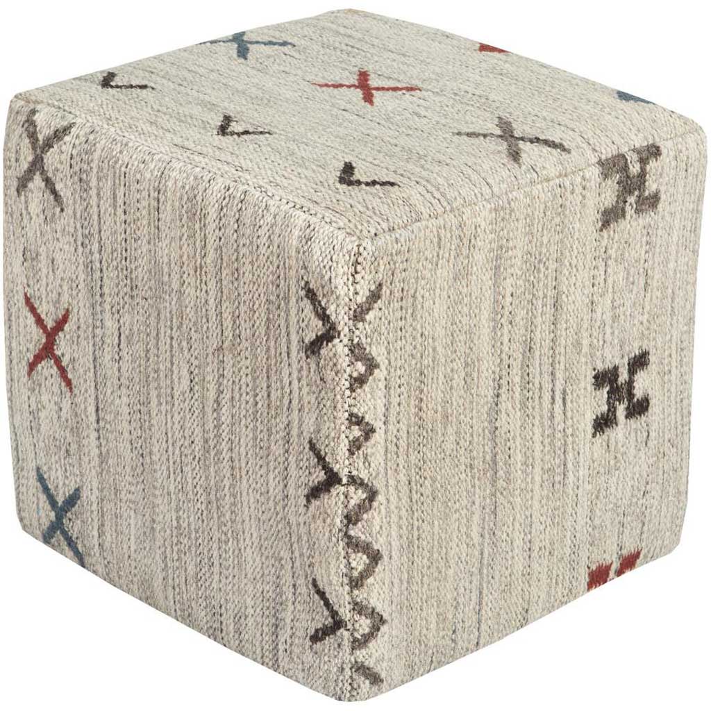 Cherokee Solid Neutral Cube Pouf