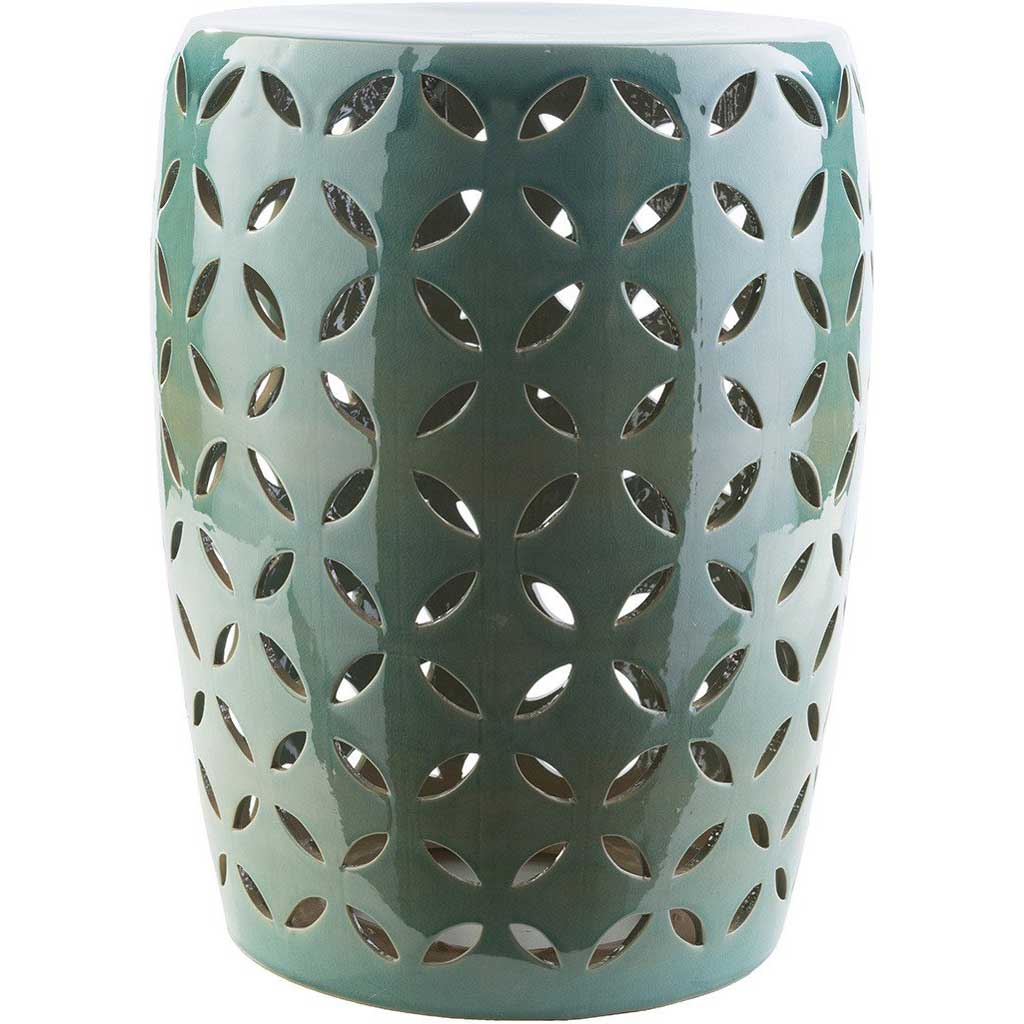 Chantilly Ceramic Stool Teal Medium