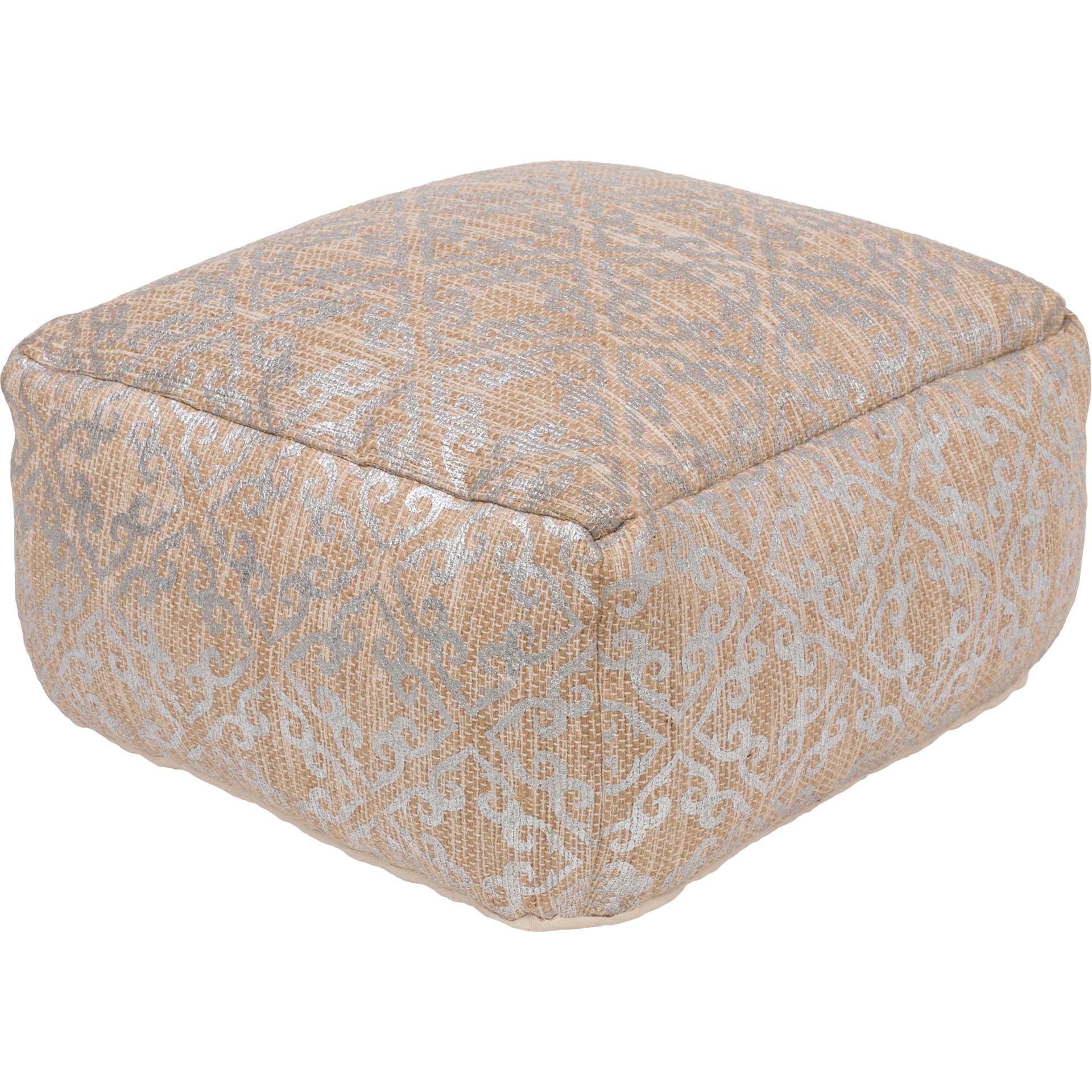 Carmelo Pouf Silver/Khaki