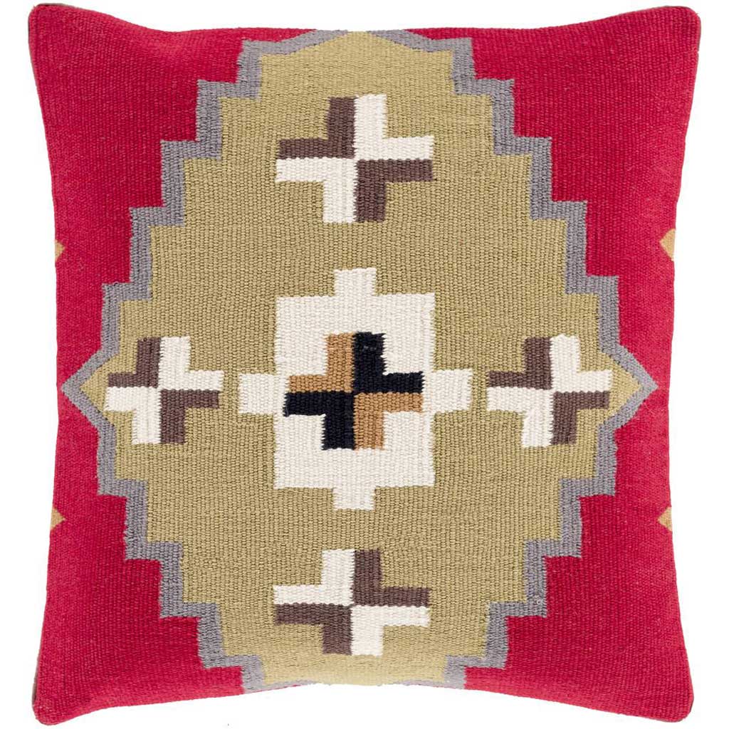 Taken with Tribal Cherry/Olive Pillow