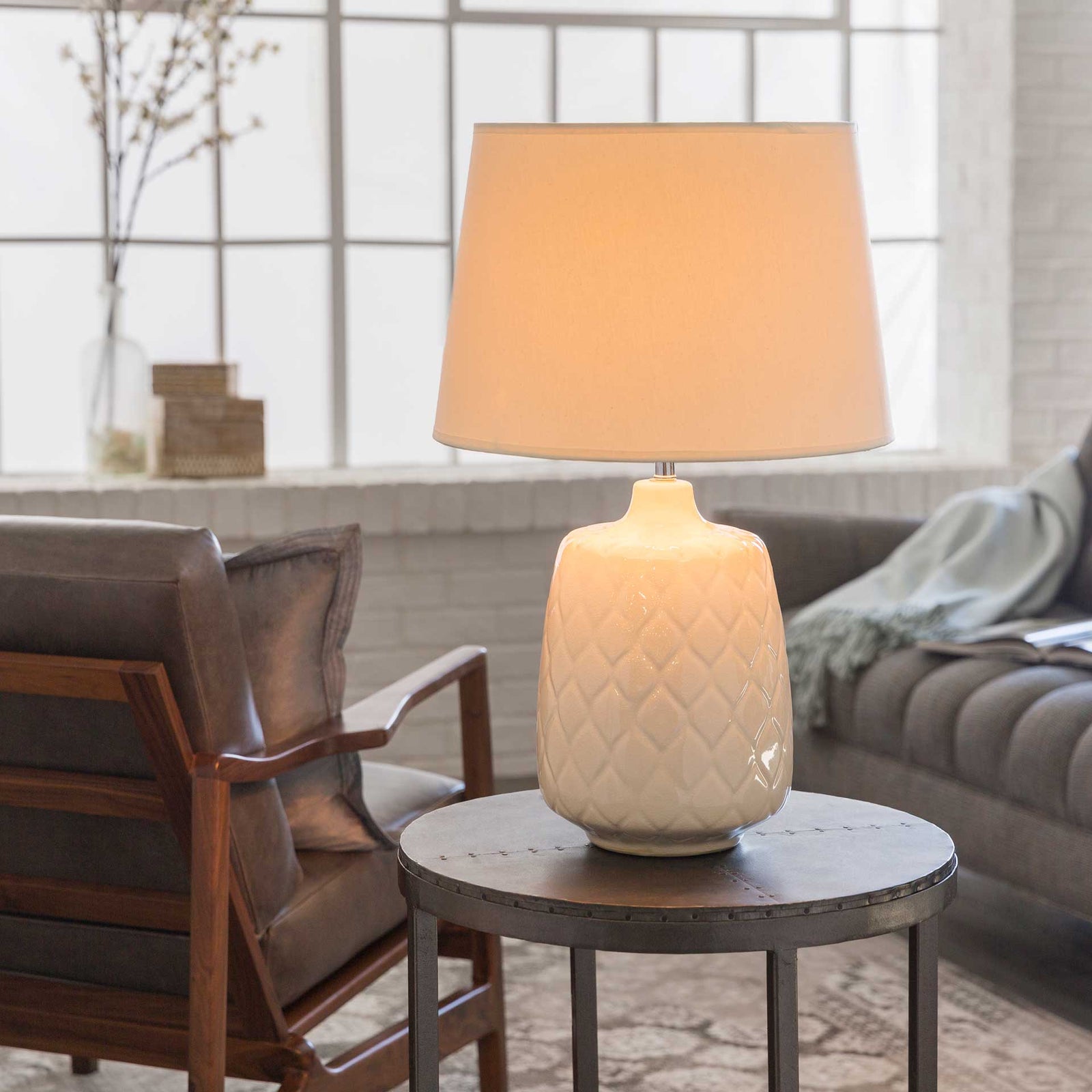 Claire Table Lamp Khaki/Cream