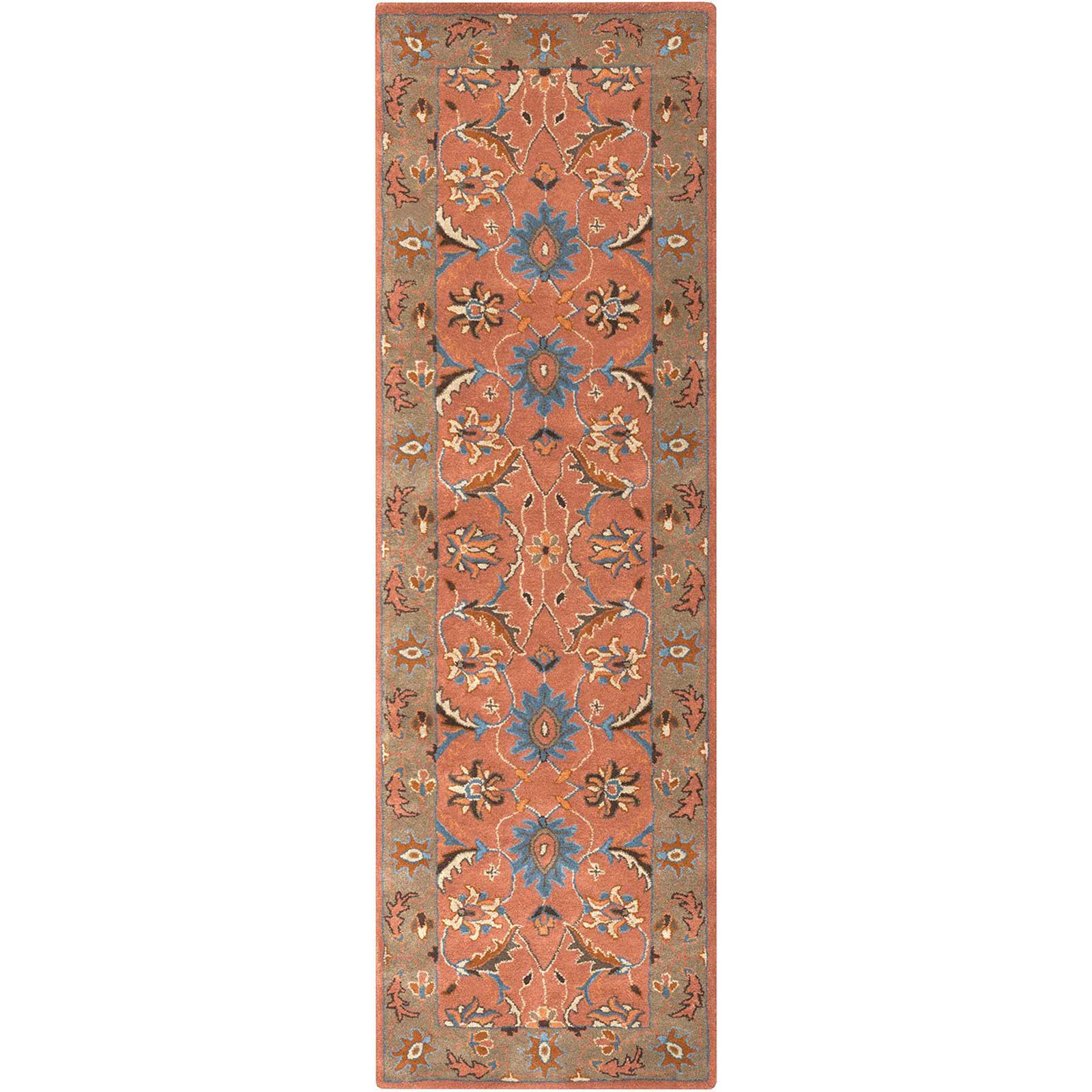 Clifton Rust/Charcoal Runner Rug