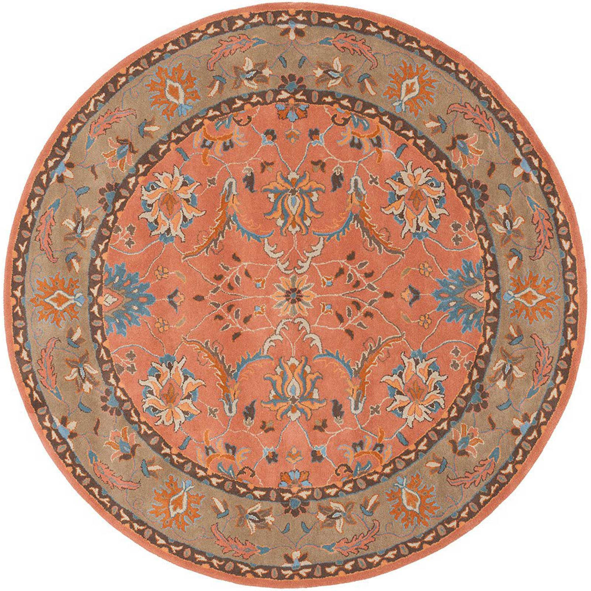 Clifton Rust/Charcoal Round Rug