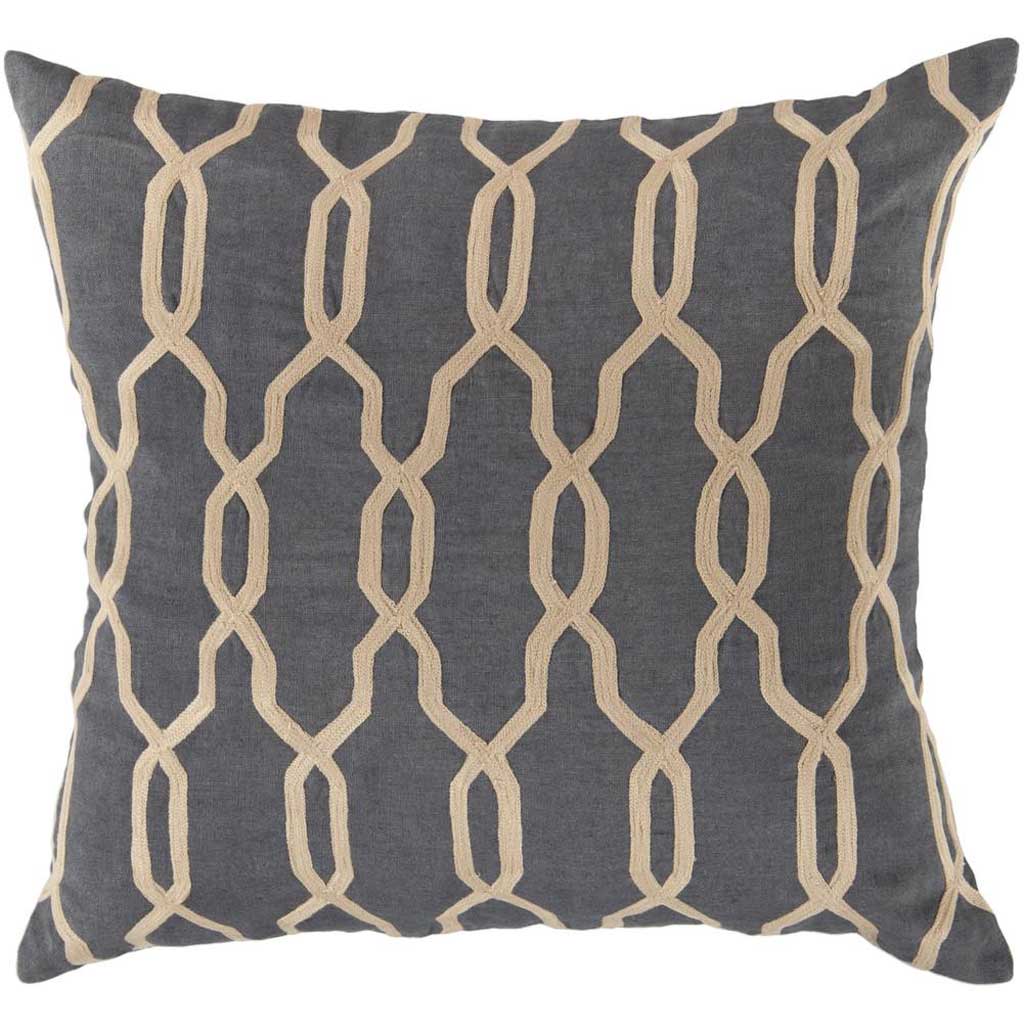 Glamorous Geometric Teal/Beige Pillow