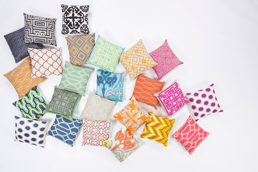 Glamorous Geometric Poppy/Beige Pillow