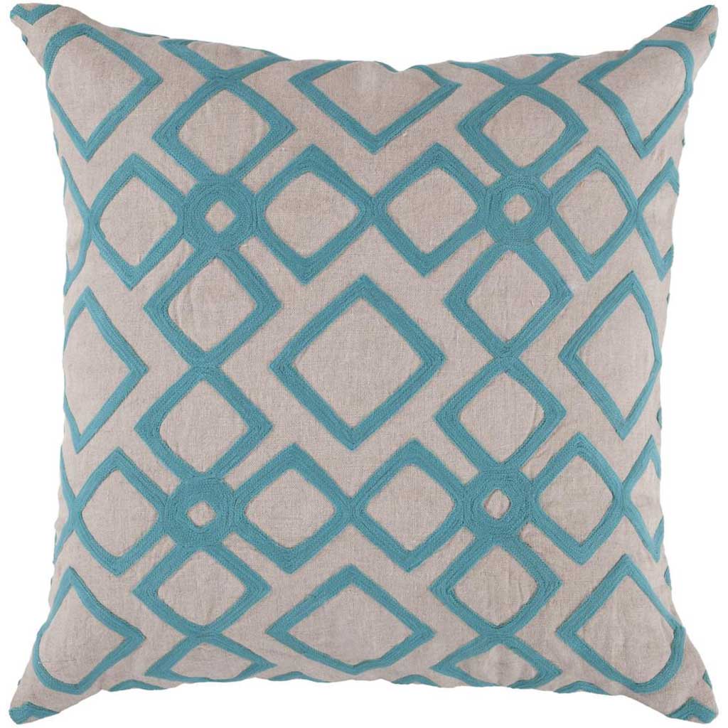 Divine Diamond Ivory/Aqua Pillow