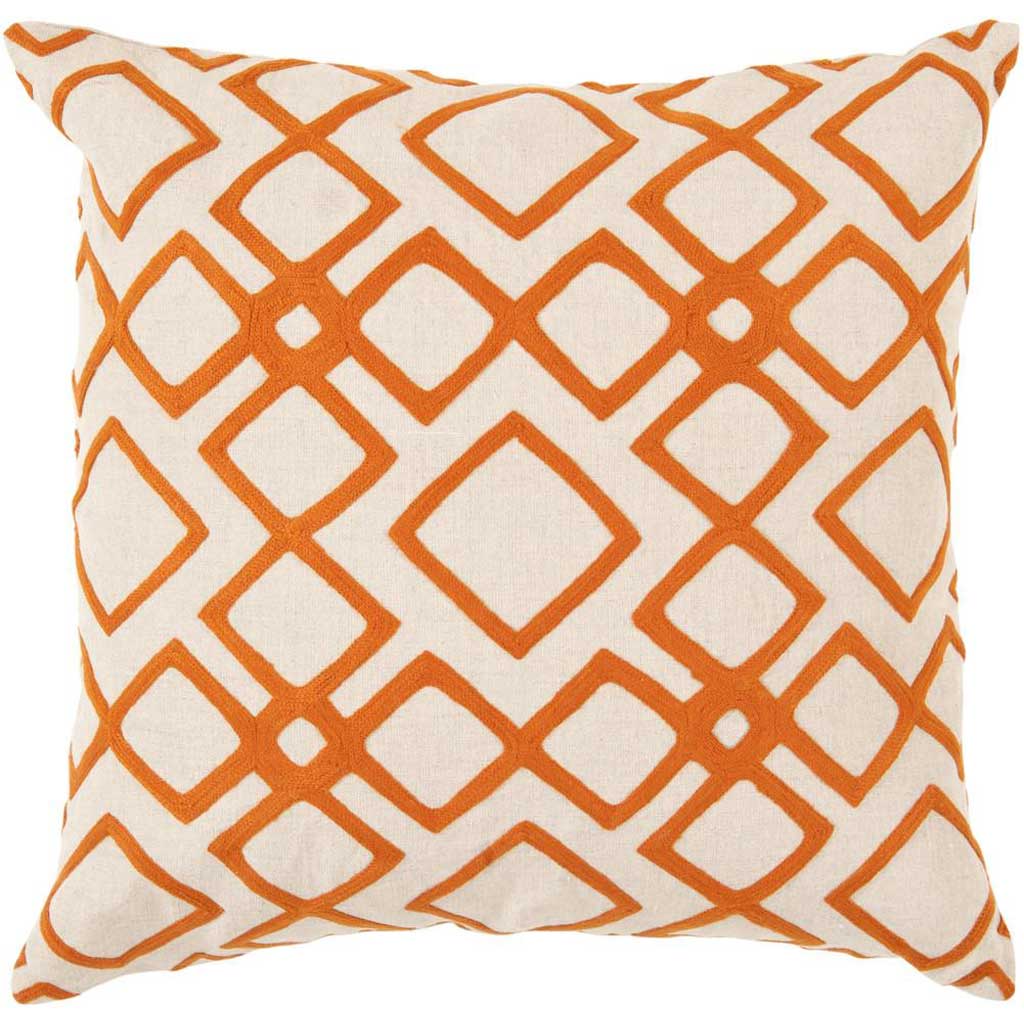 Divine Diamond Ivory/Burnt Orange Pillow