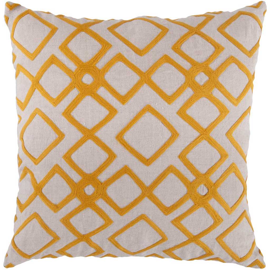 Divine Diamond Ivory/Tangerine Pillow