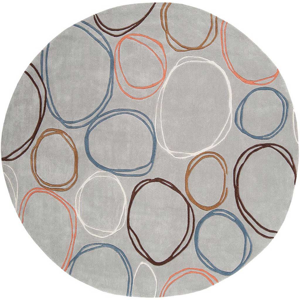 Cosmopolitan Light Gray/Ivory Round Rug