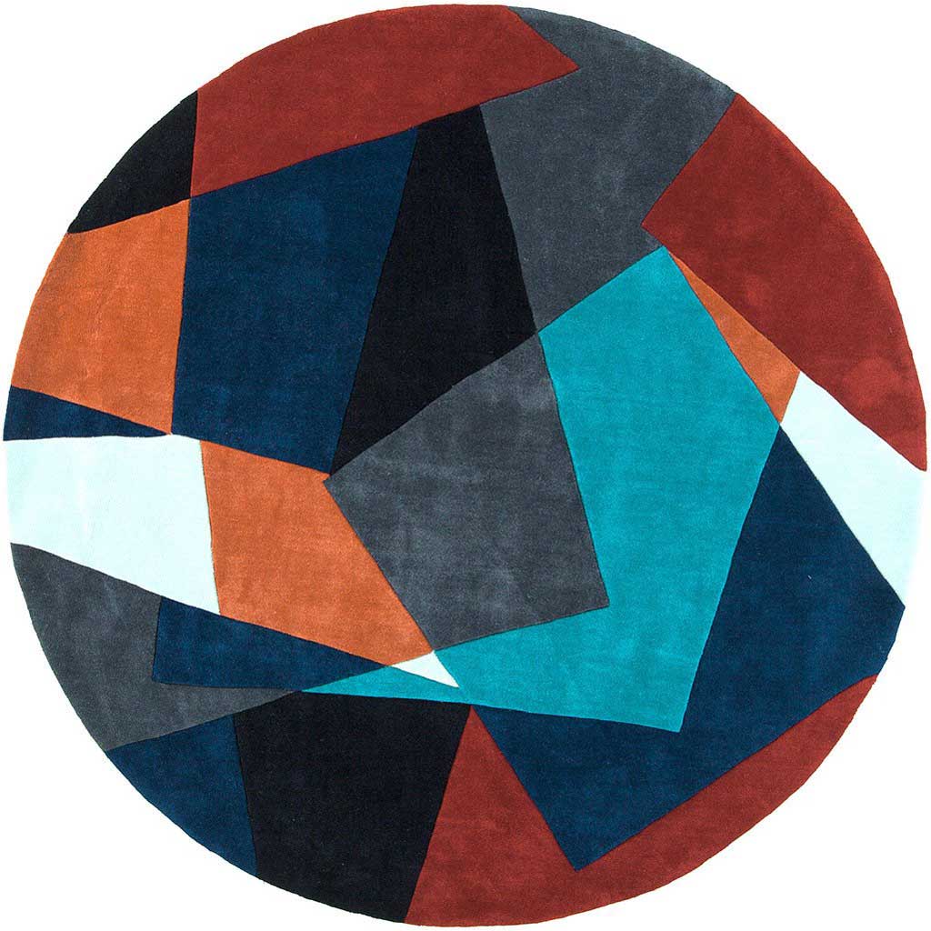 Cosmopolitan Rust/Navy Round Rug