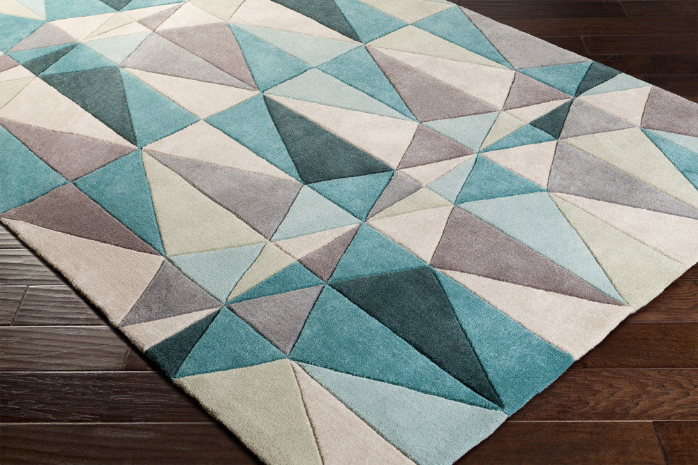 Cosmopolitan Teal/Taupe Area Rug