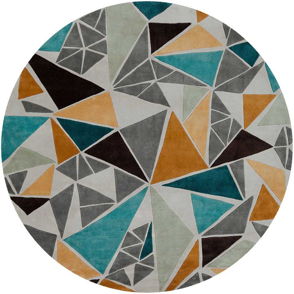 Cosmopolitan Gray/Gold Round Rug