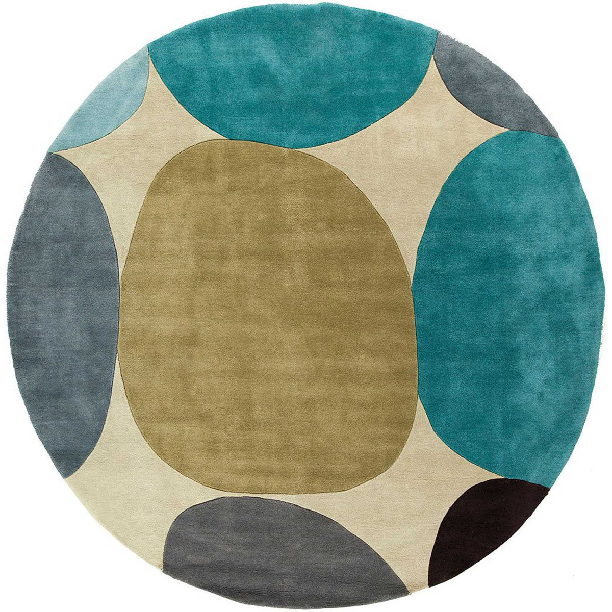 Cosmopolitan Olive/Slate Round Rug - Froy.com