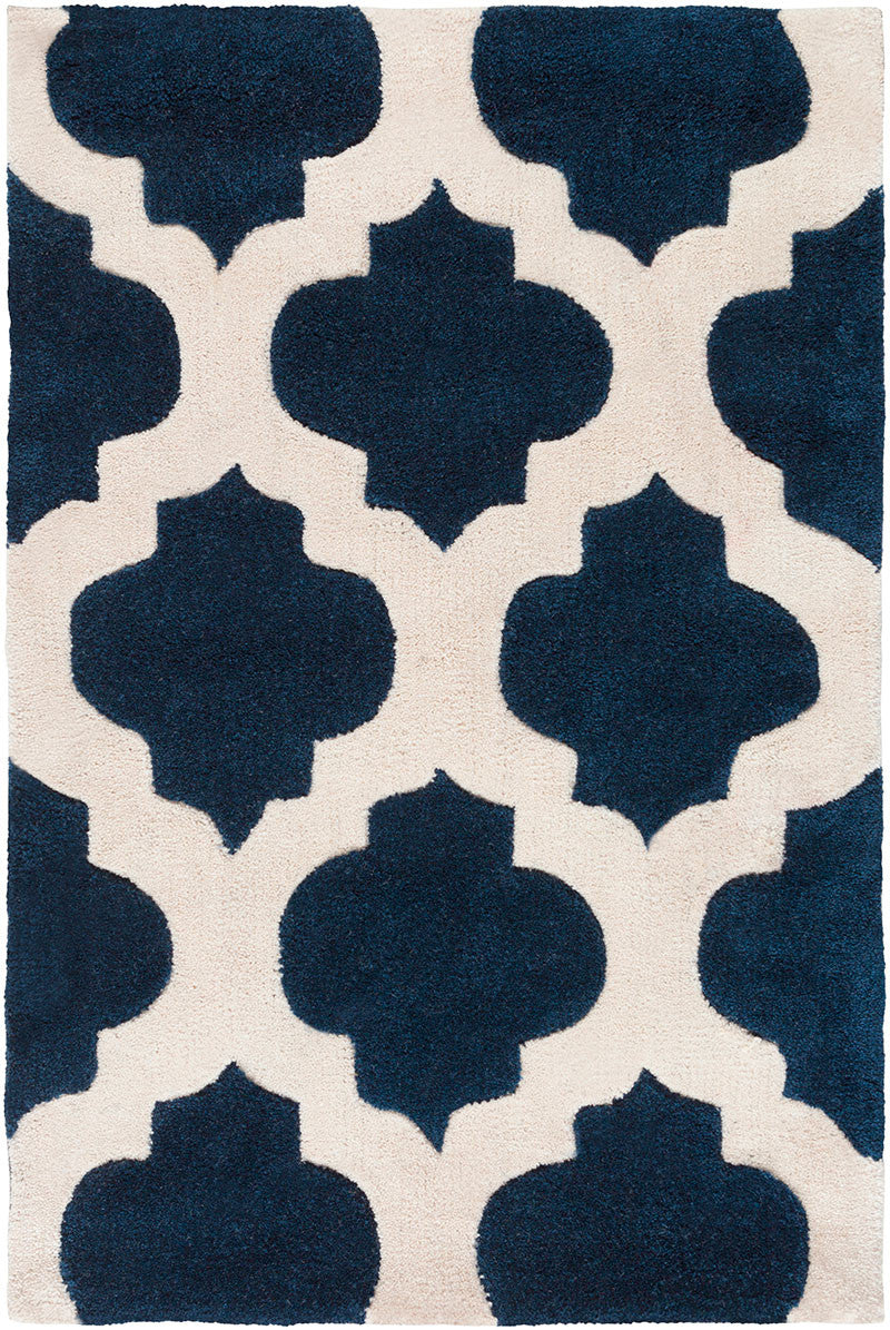 Cosmopolitan Navy/Ivory Area Rug - Froy.com