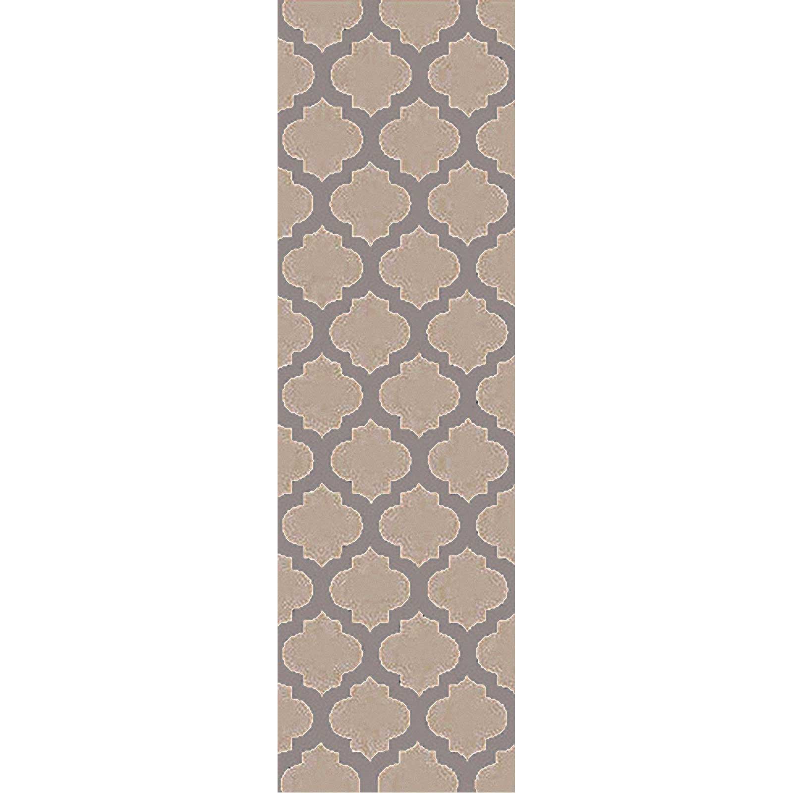 Cosmopolitan Beige/Light Gray Runner Rug