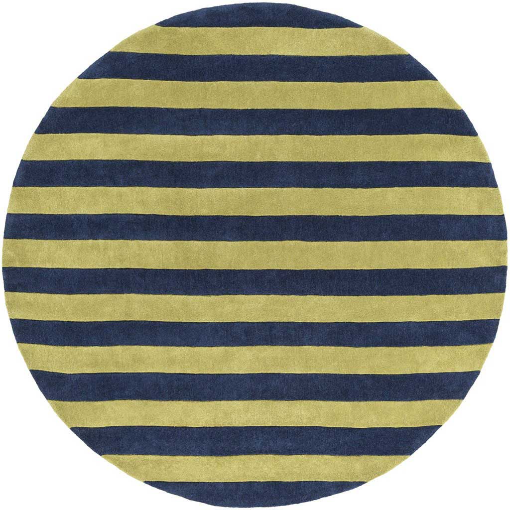 Cosmopolitan Lime/Navy Round Rug